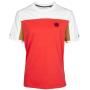 Mens Speed Tee - Wt/Red. Standard fit, 100%.